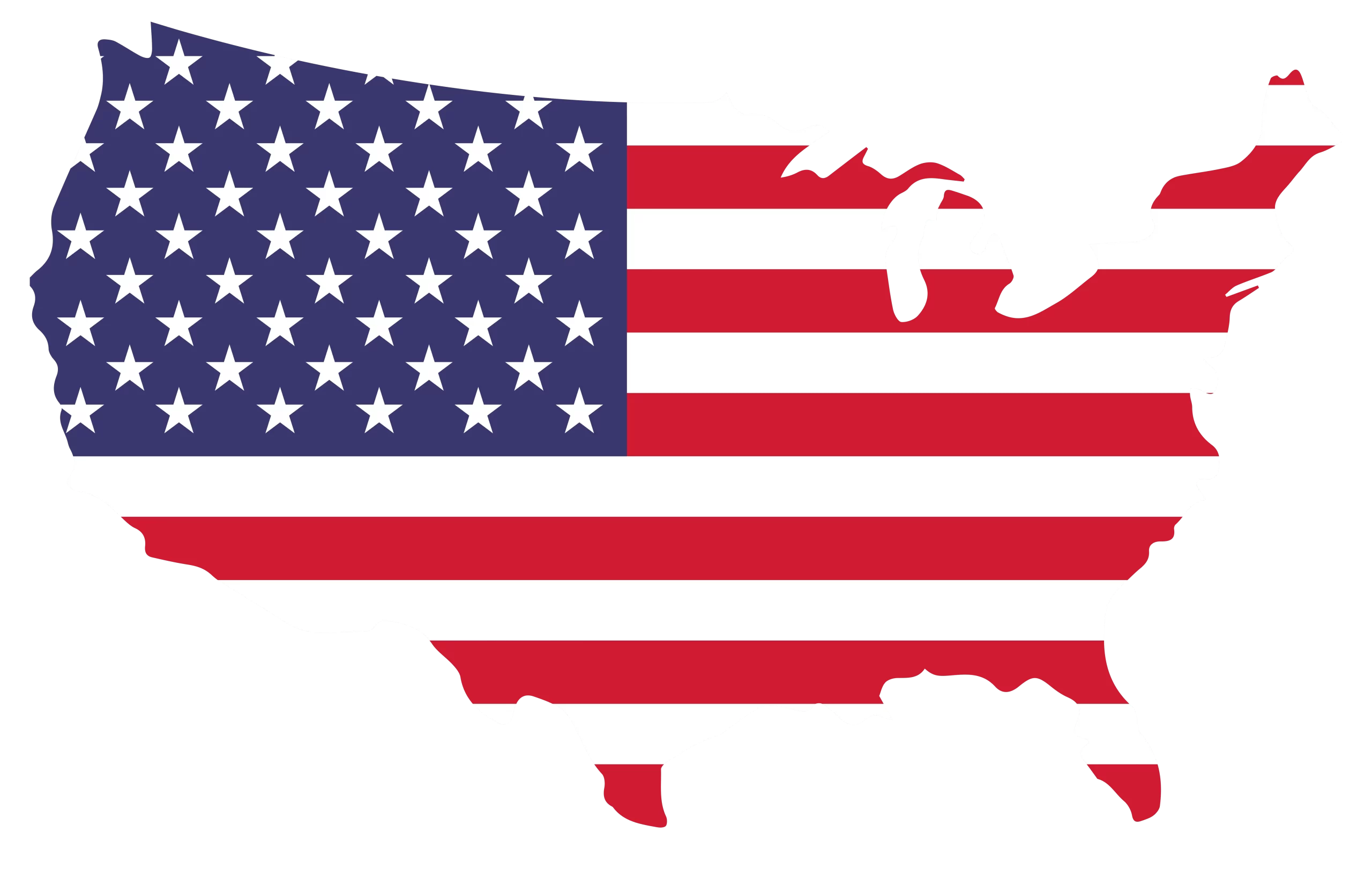 USA flag map